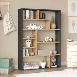 Hanah Home Kee1-Sa Estantería Natural y Antracita